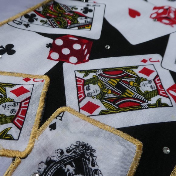 Quacker Factory Card Dice Embroidered White Shirt Casino Vegas NWOT L - Picture 5 of 8